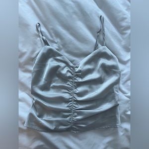 Abercrombie Silver Ruched Tank